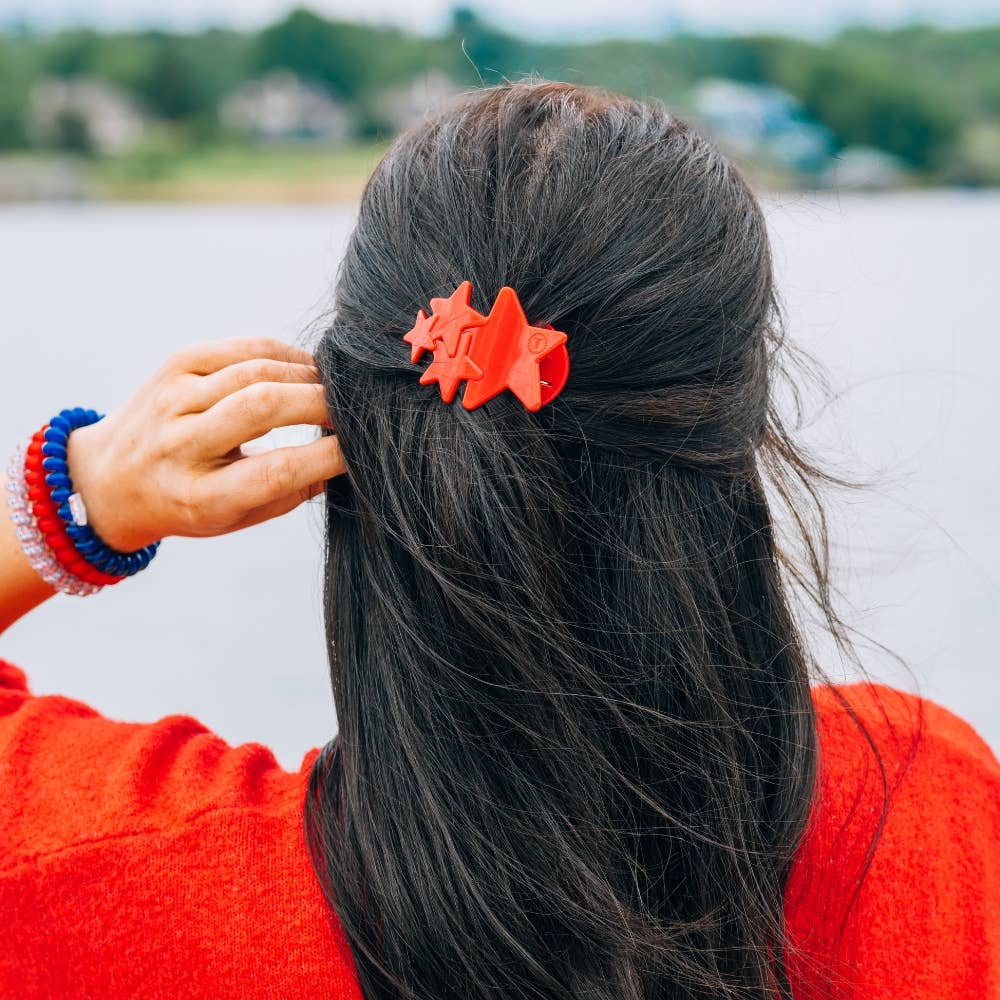 Flat Hair Clip | Small | Red Shooting Star