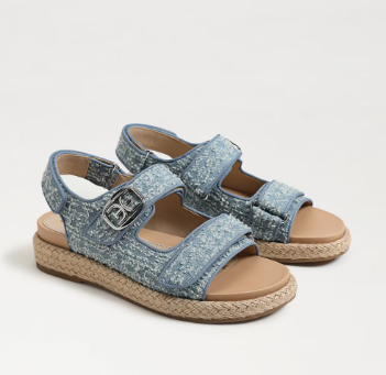 Arlo Velcro Sandal in Blue Denim