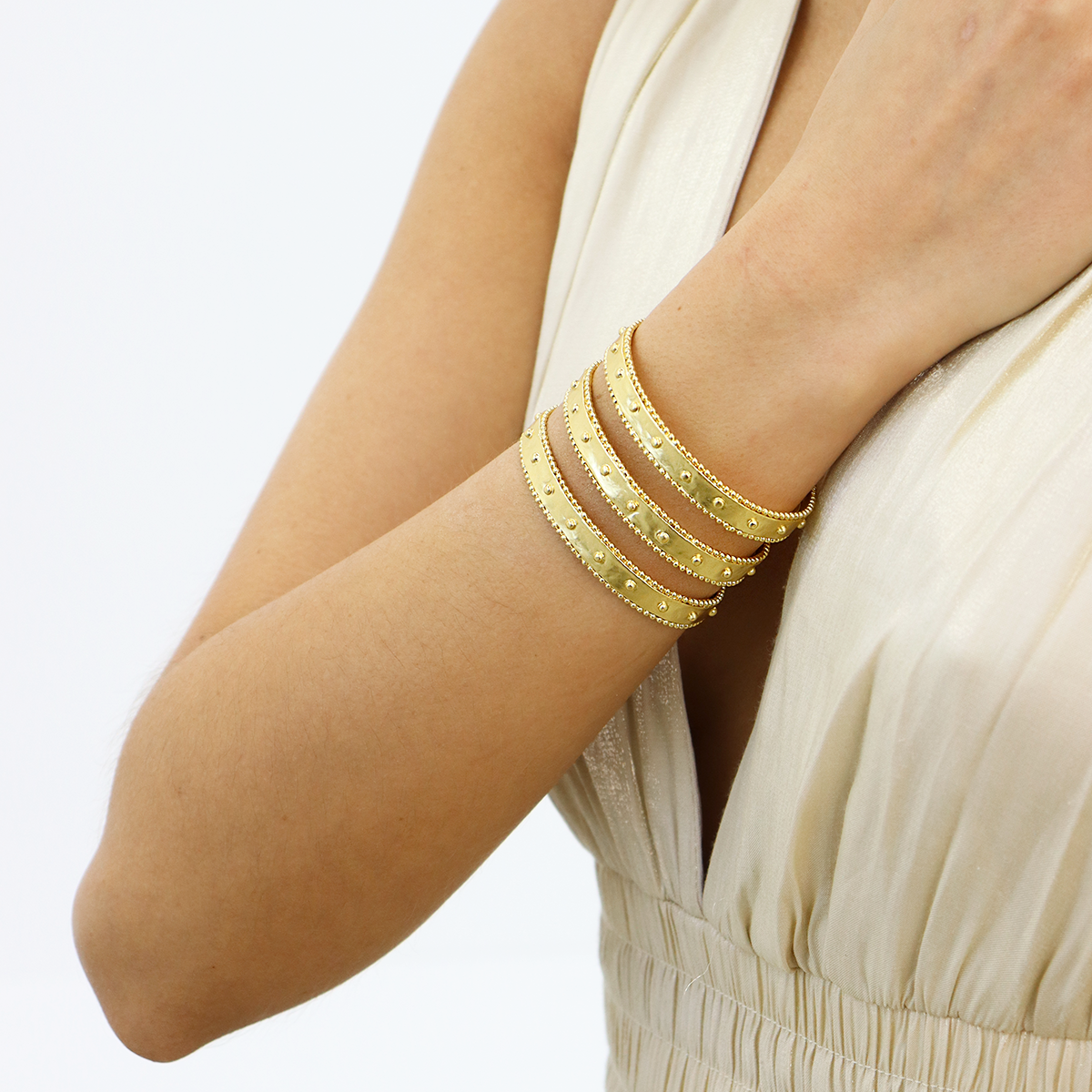 Gipsy Style Cuff Bracelet - 24K Gold Plated