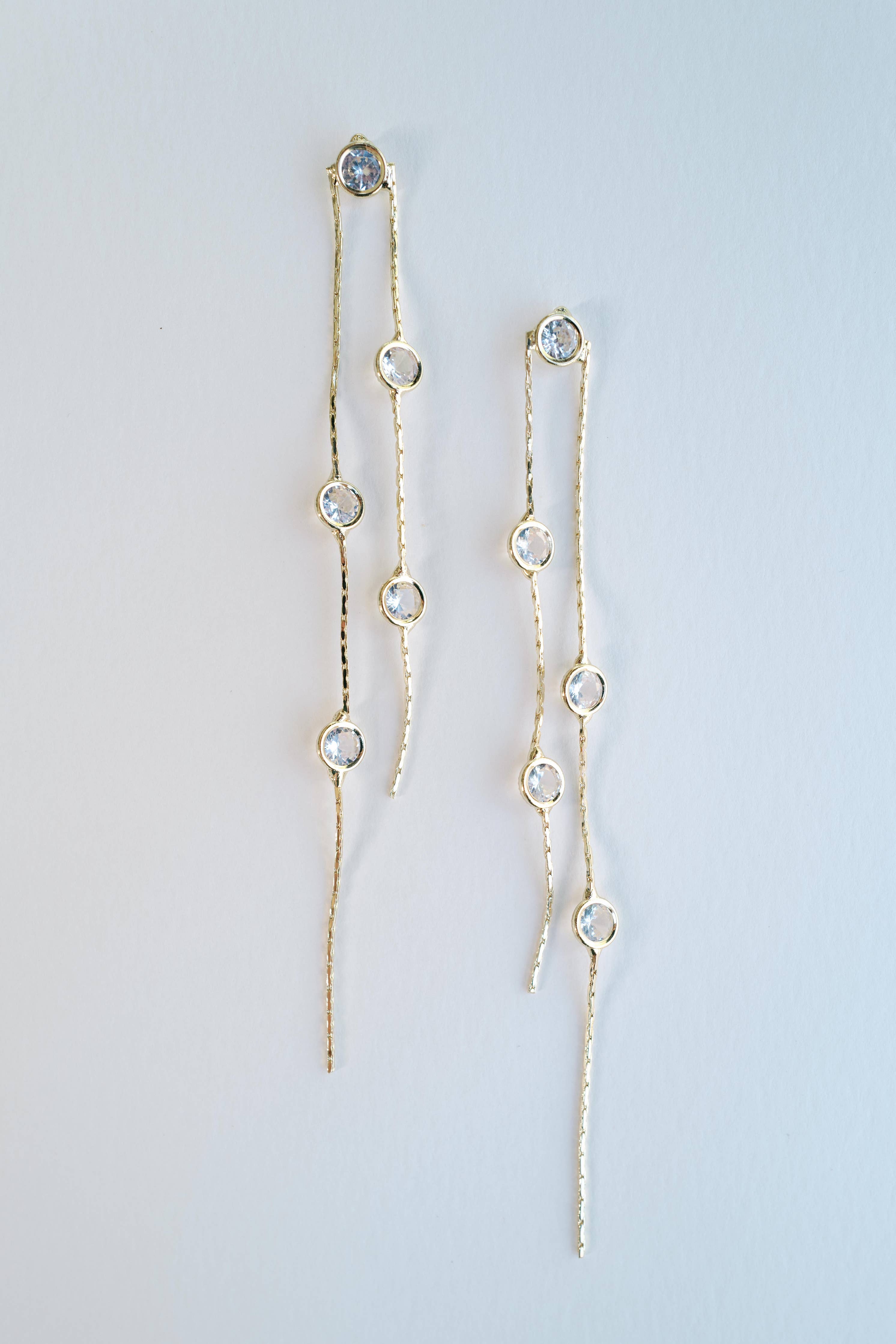 Gold and Crystal Minimalist Duster Drops