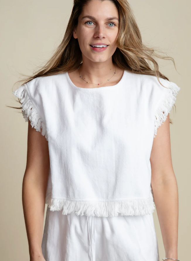 Posey French Terry Sleeveless Crop