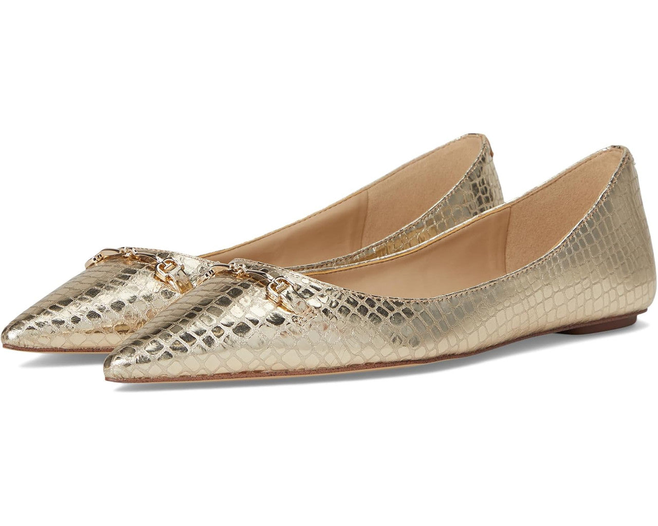 Nori Crocodile Flat in Gold Leaf
