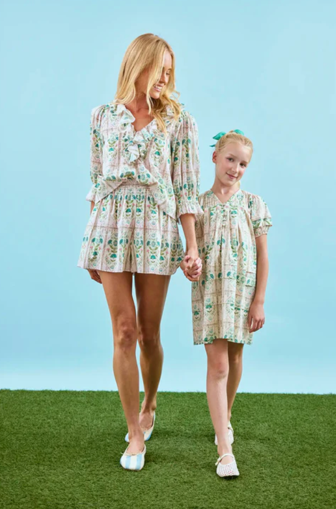 Jenkins Dress Kids Pink Trellis