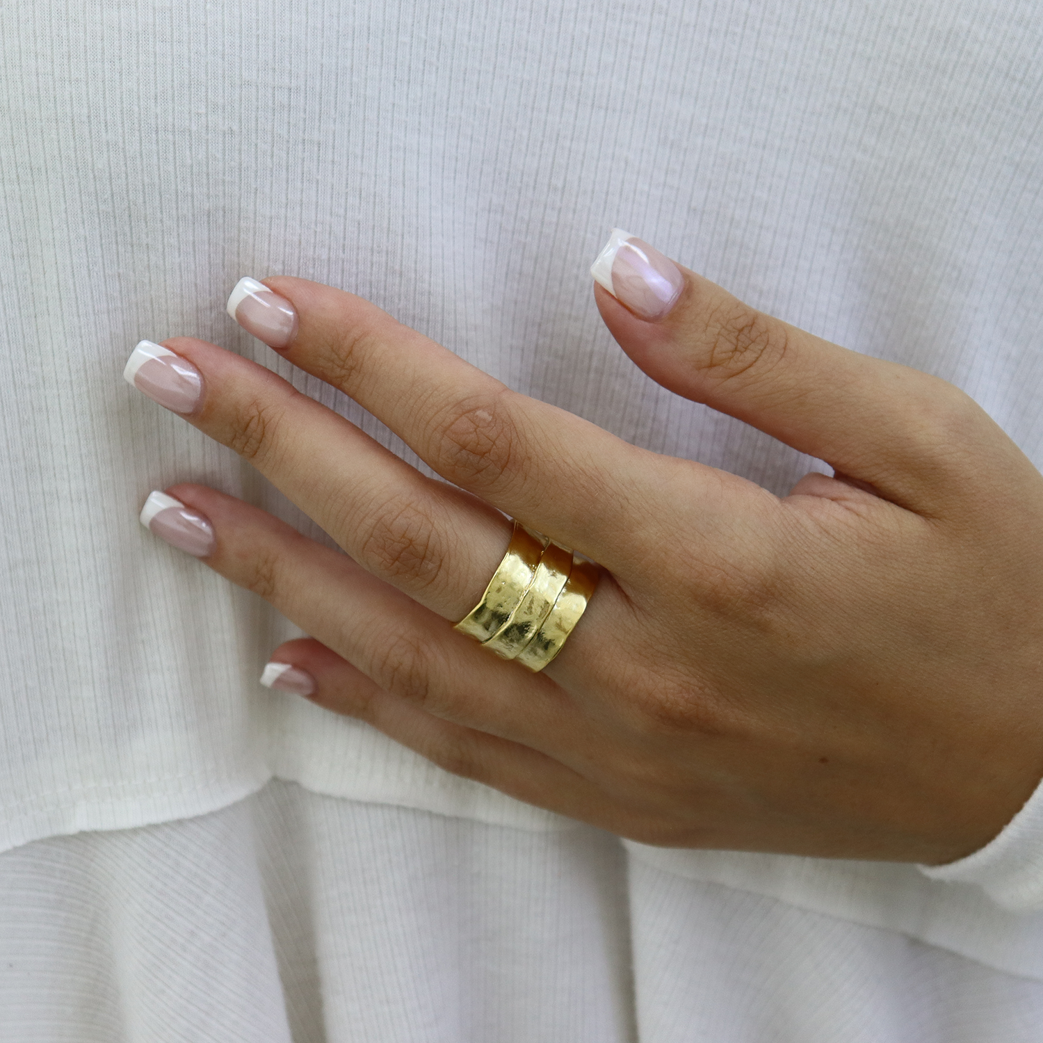 Parchment Texture Ring - 24K Gold Plated