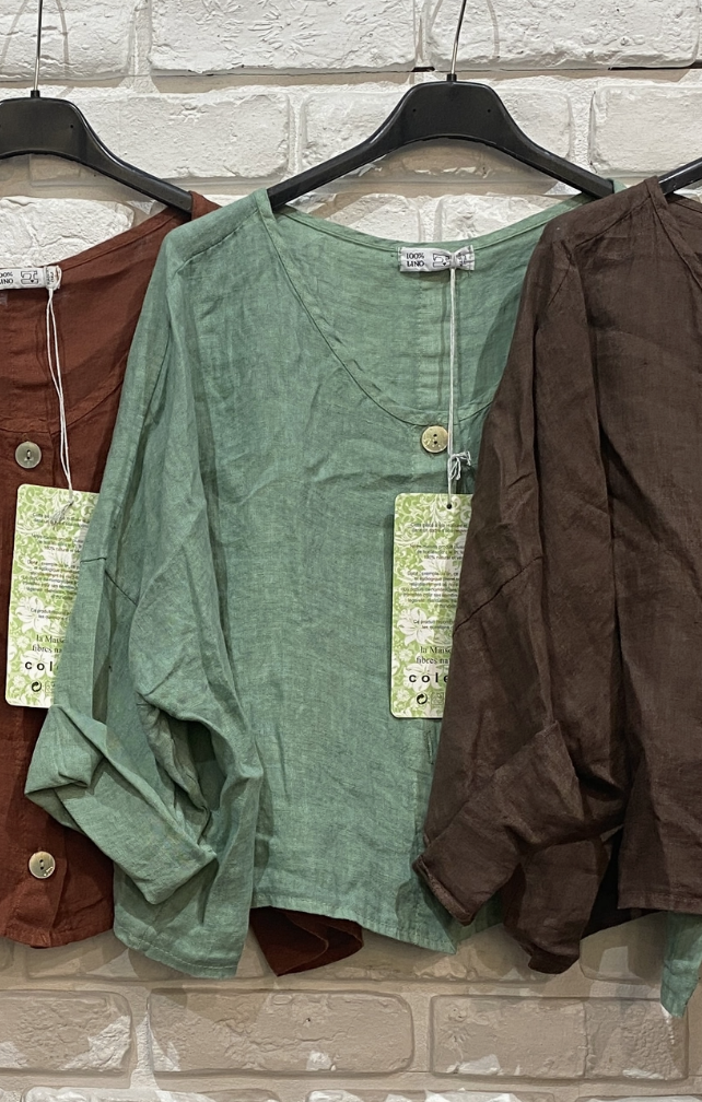 3/4 Sleeve Linen Jacket Top