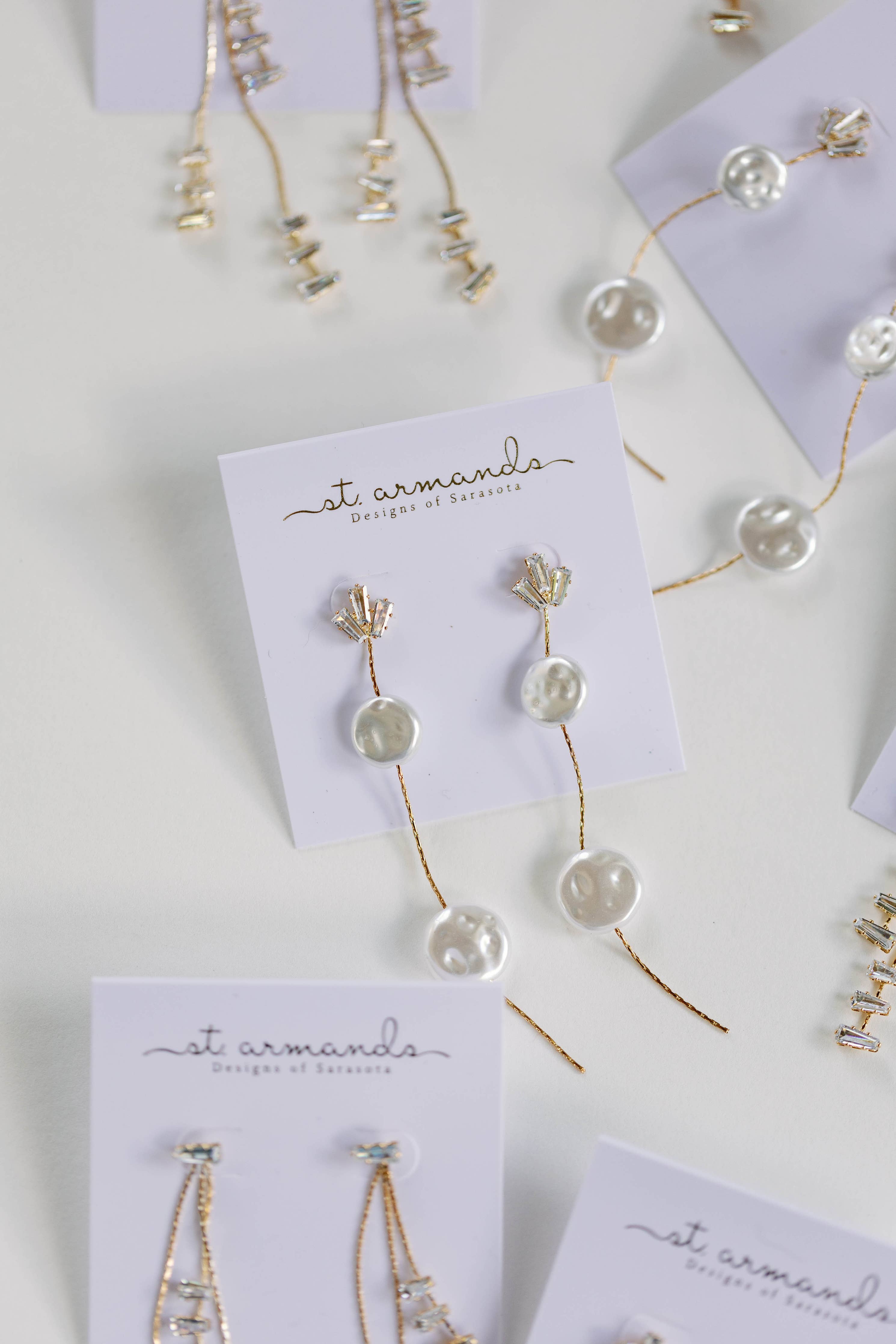 Pearl and Diamond Statement Drop Earrings