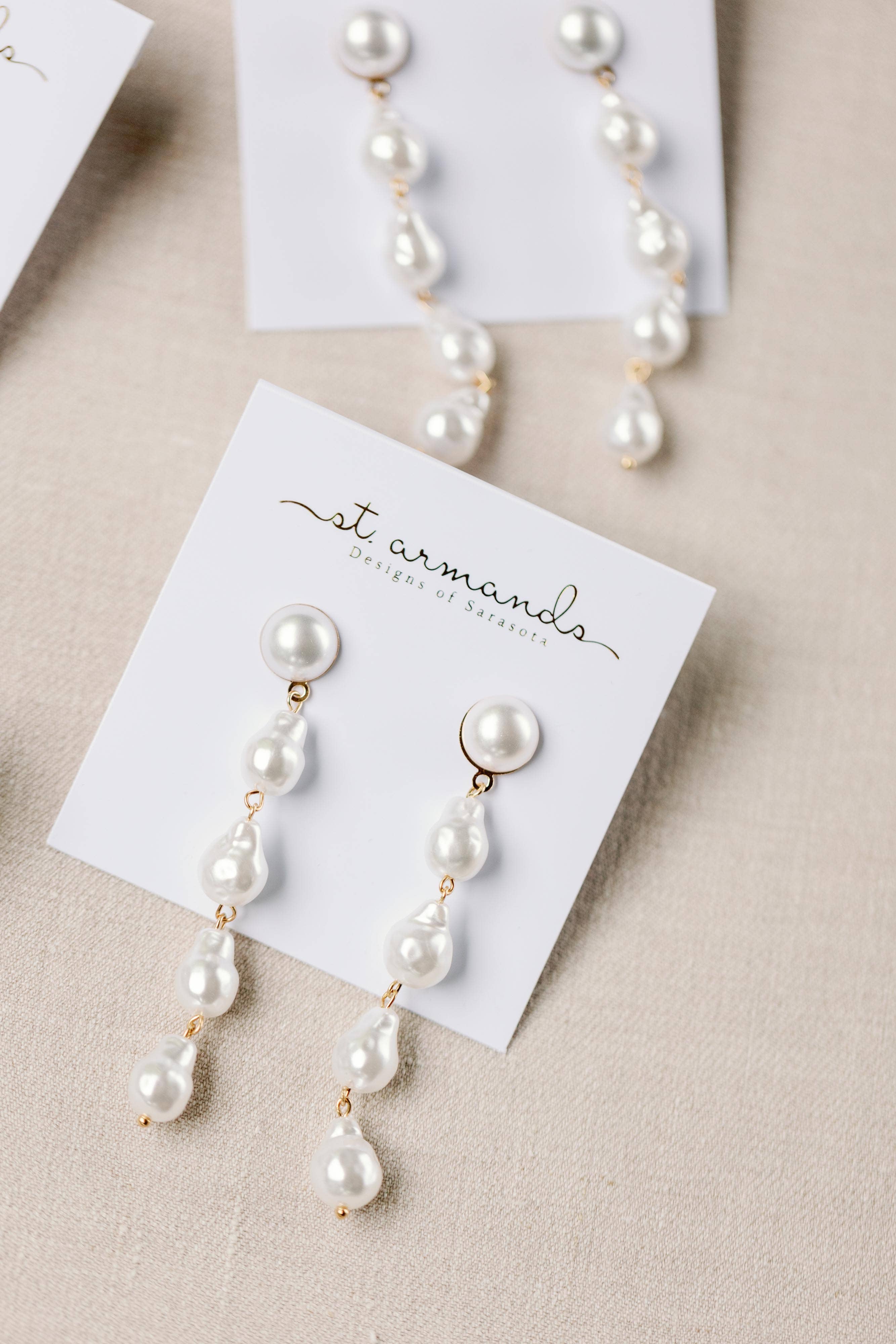 Natural Pearl Statement Drop Statement Earrings
