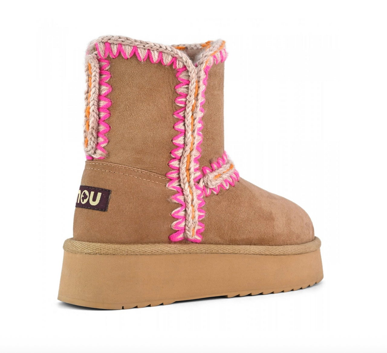 Norfolk Eskimo Platform Boot in Pink and Brown