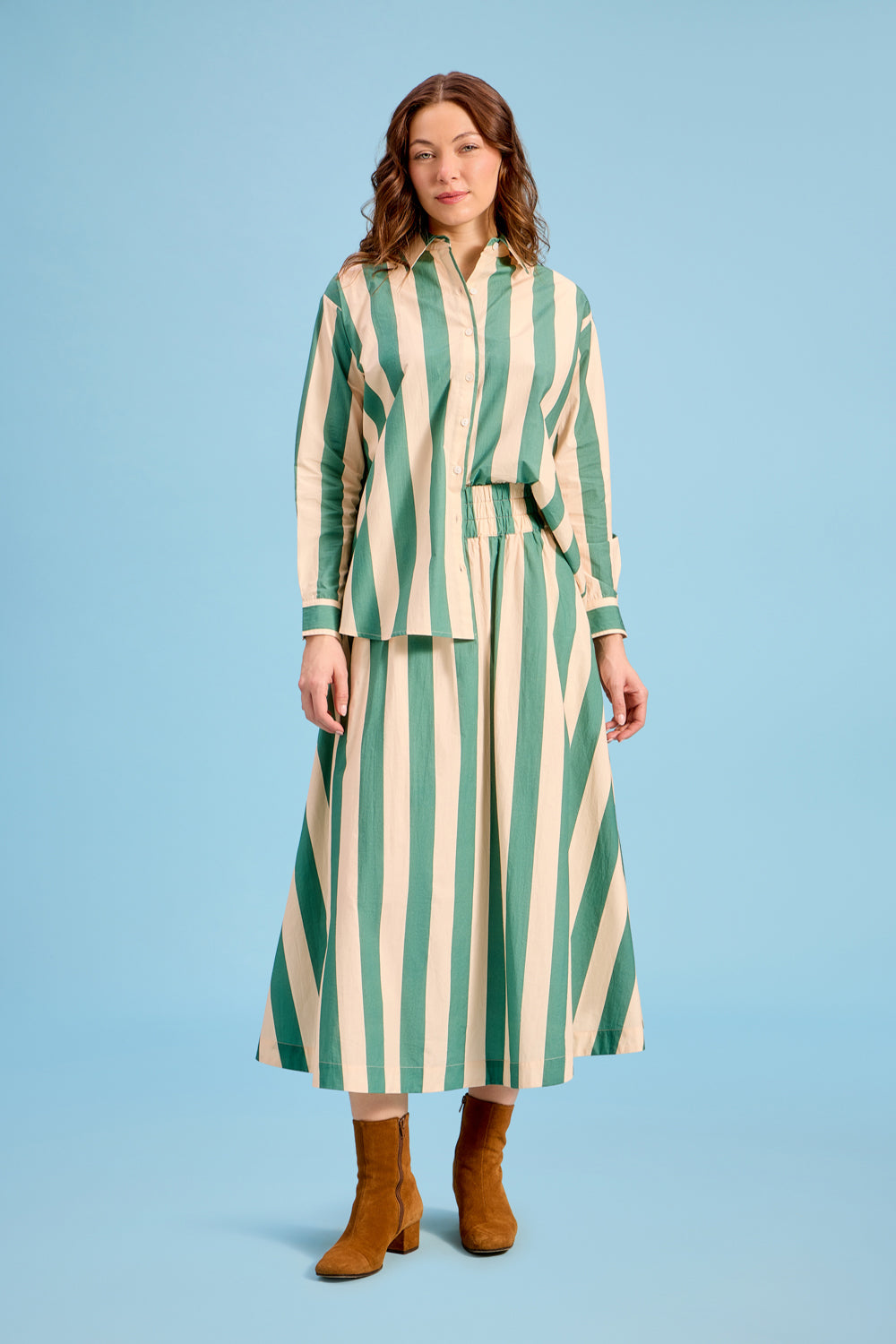 Pavilion Skirt, Stone Stripe