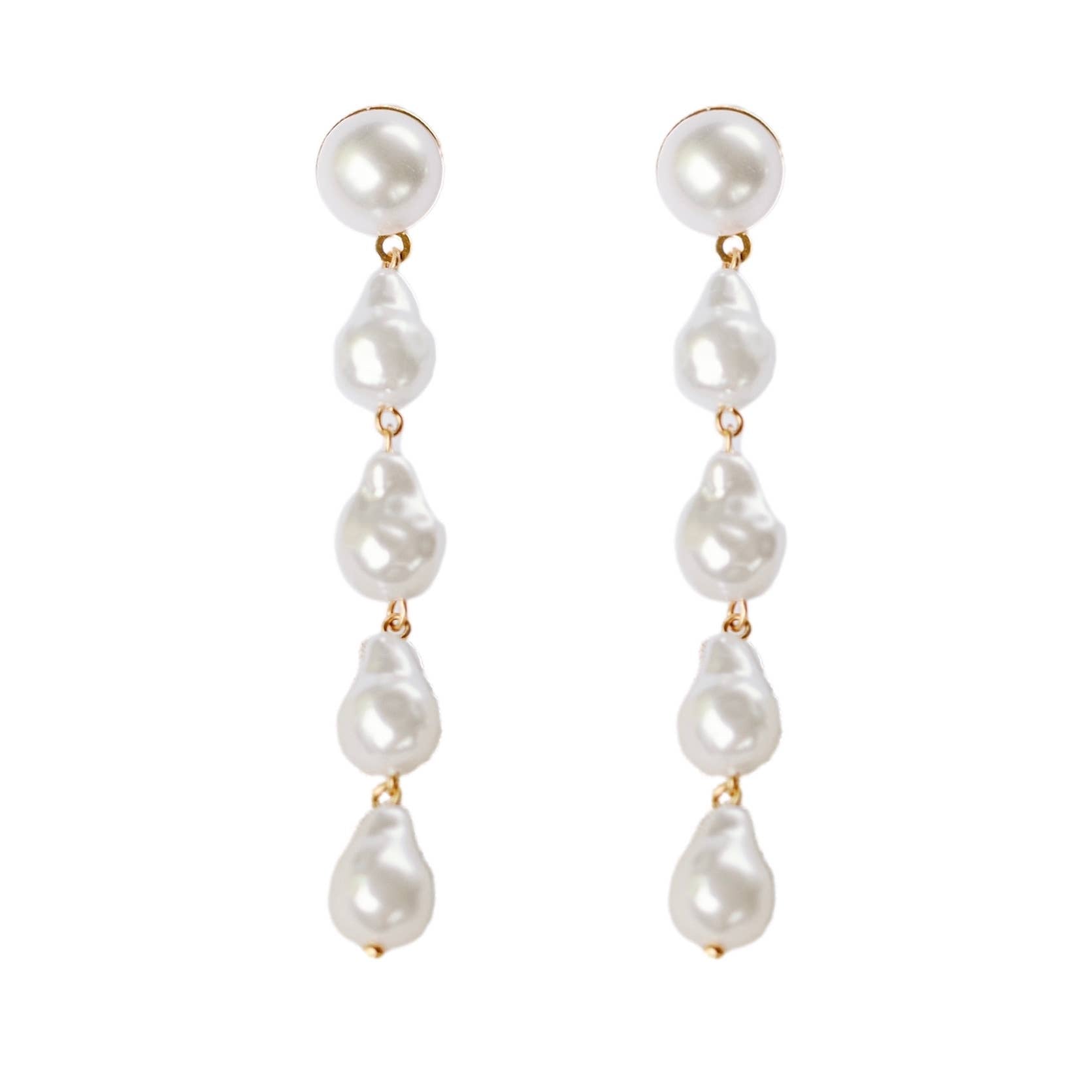 Natural Pearl Statement Drop Statement Earrings