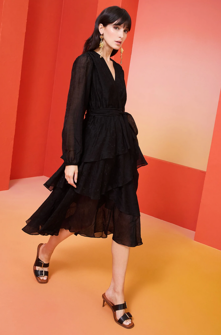 Tessa Tiered Maxi in Black
