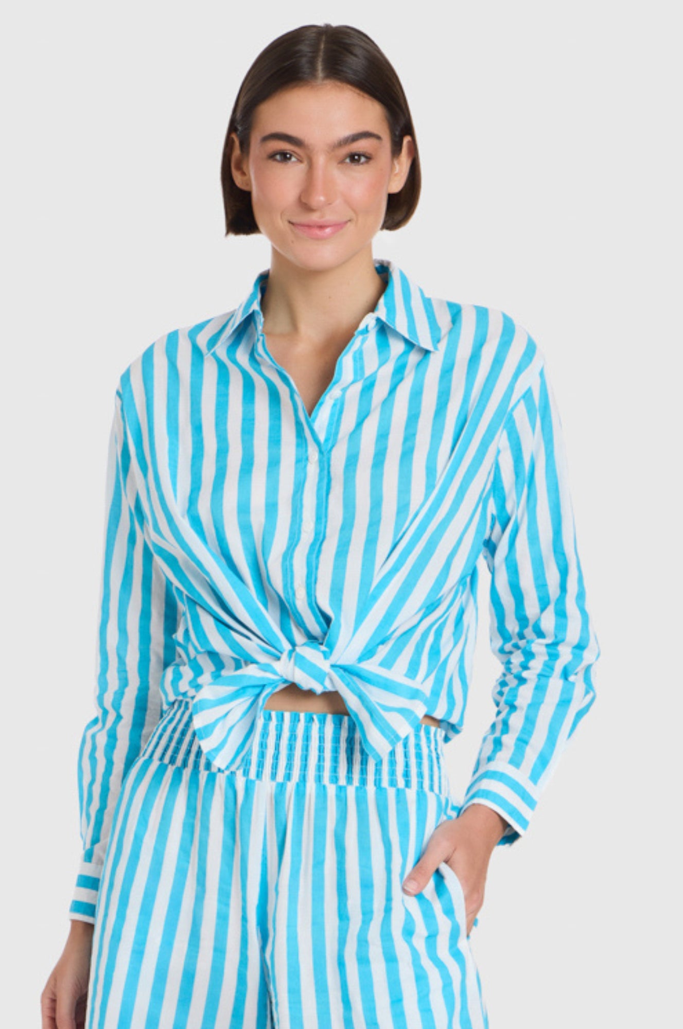 Boyfriend Shirt, Seaside Stripes