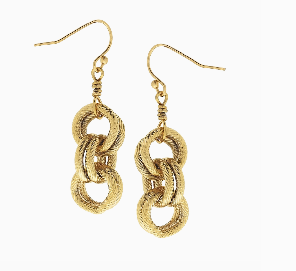 Gold Double Link Earrings