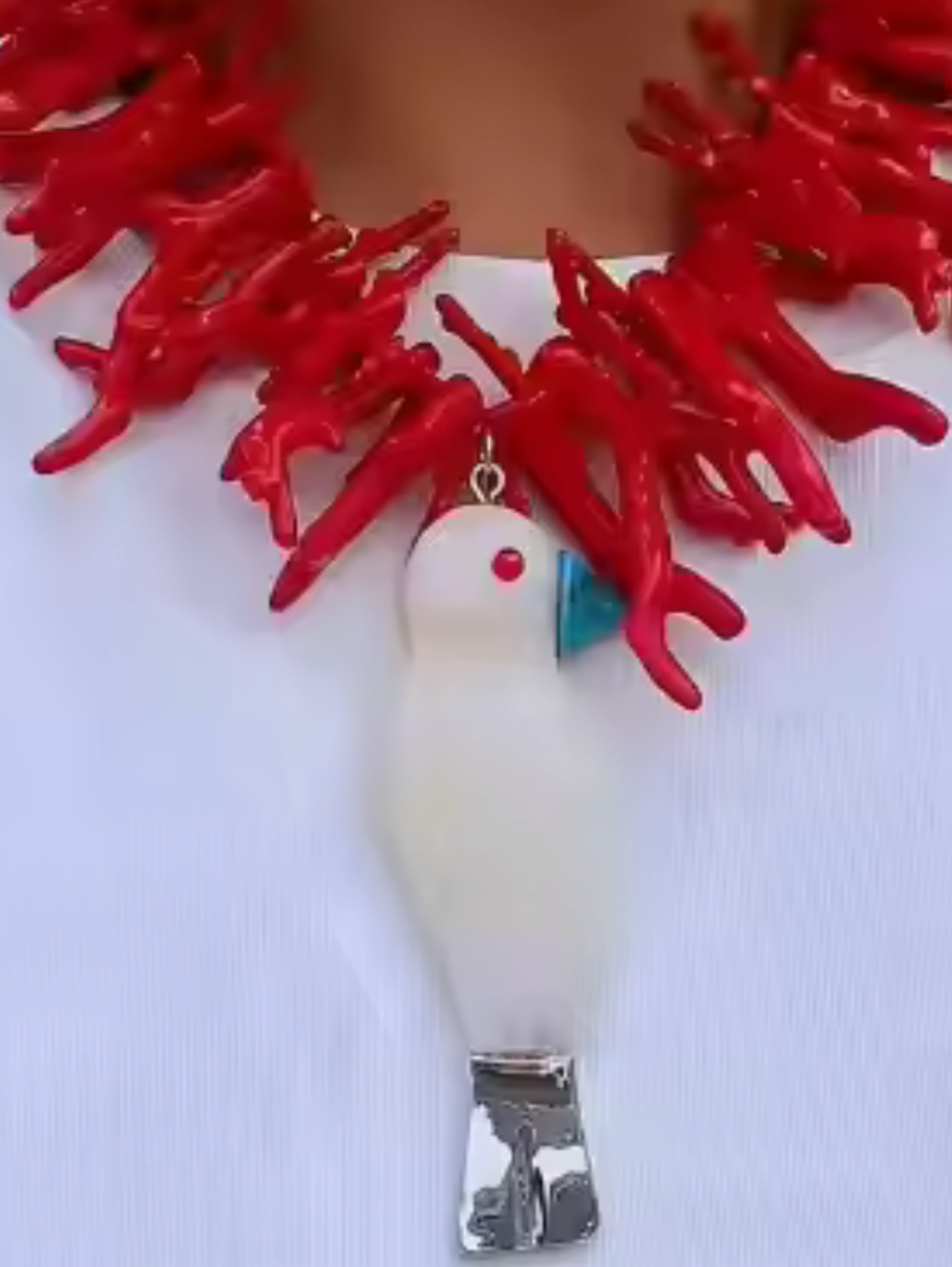 Polly- The Bird and Sea Necklace- Resin all Hand poured