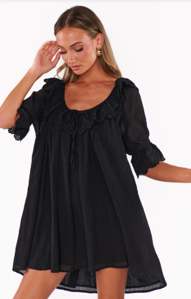 Toulouse Dress in Black Voile
