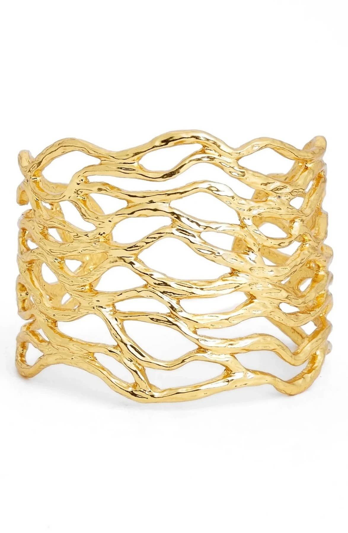 Statement Openwork Cuff Bracelet - 24K Gold Plated