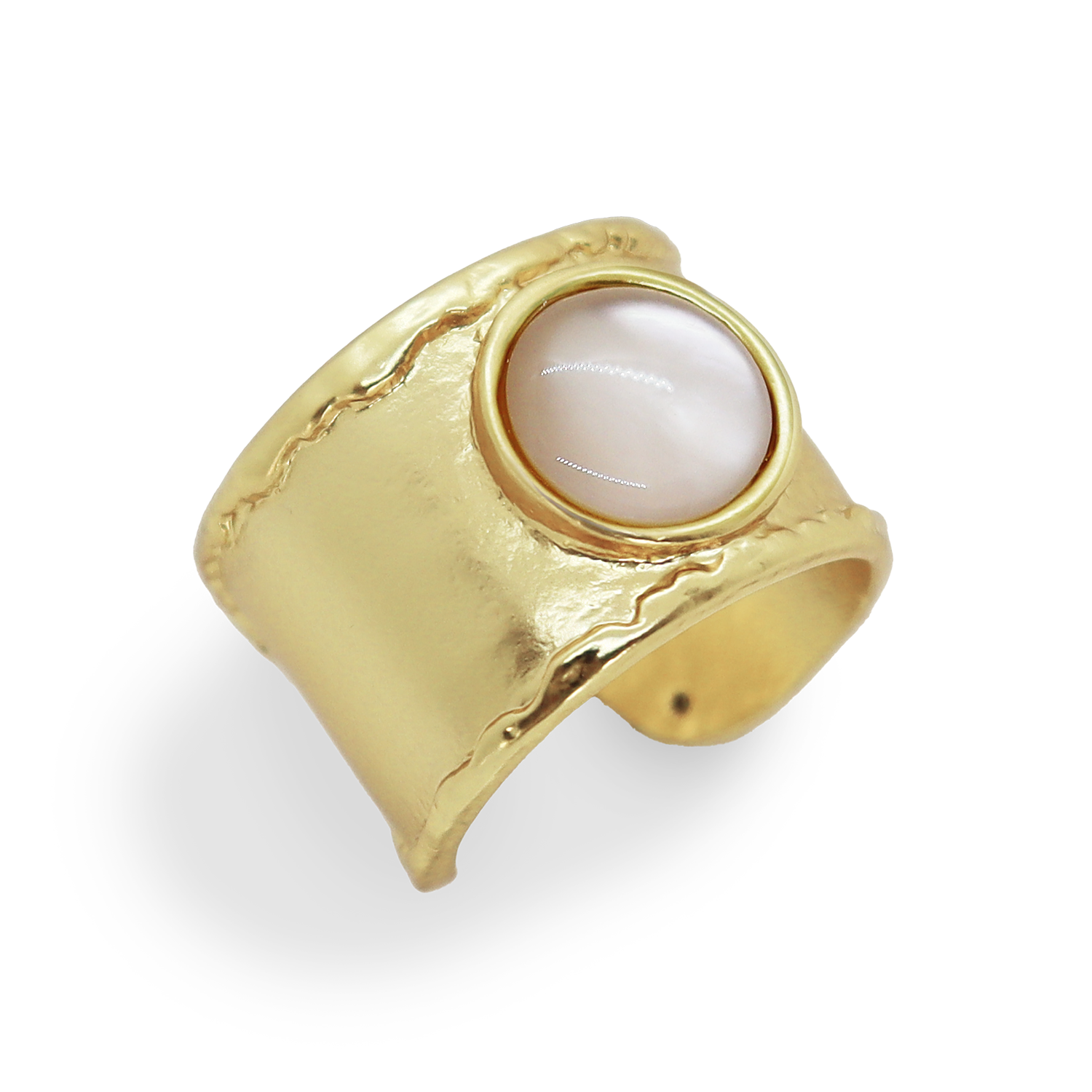 Hand-Edge Glass Ring - 24K Gold Plated