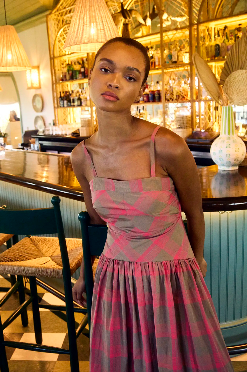 Newberry Dress in Day Glow Check