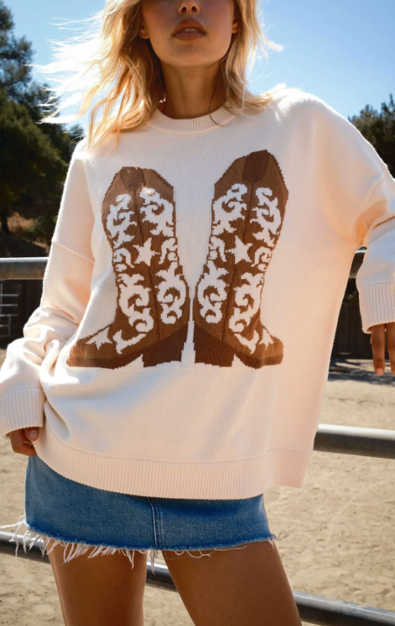 Stay Awhile Sweater in Cowboy Knit
