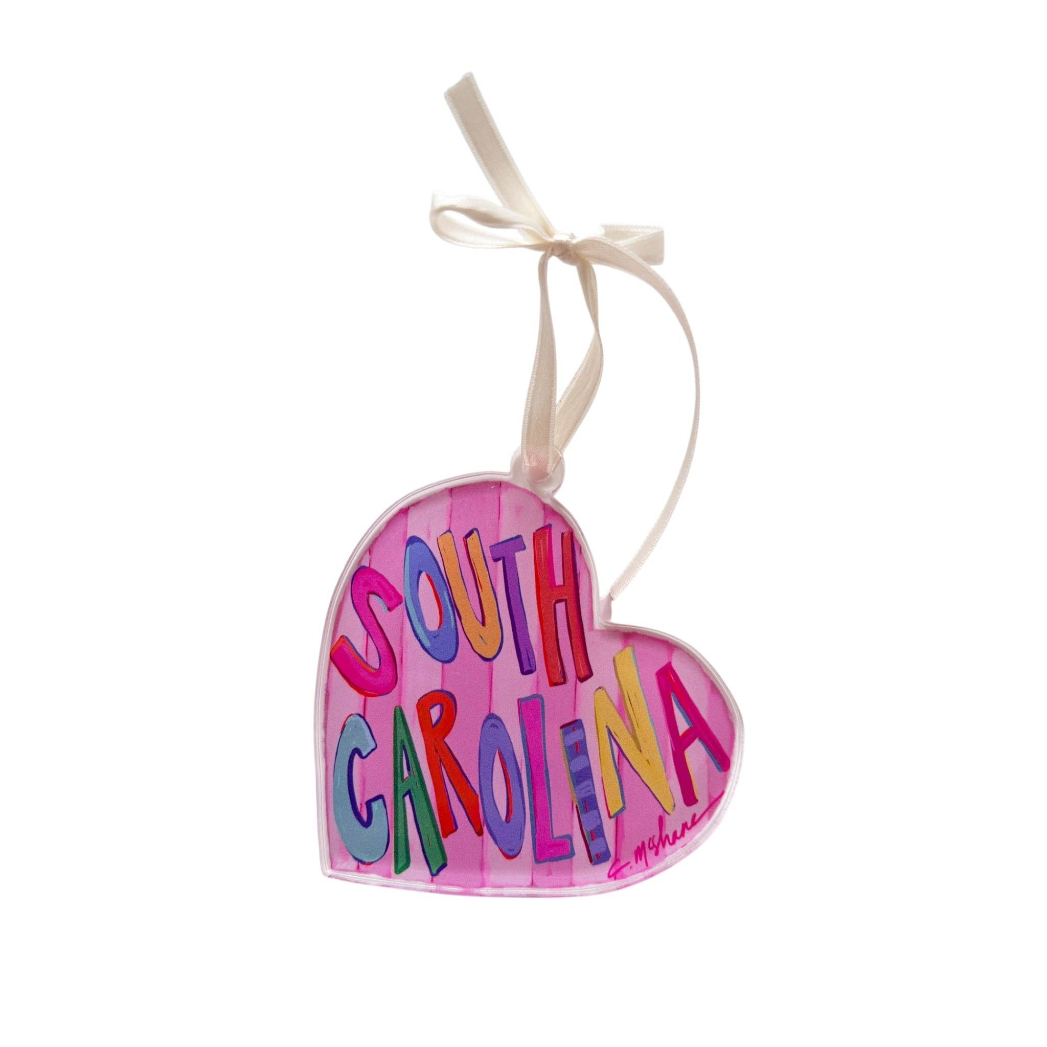South Carolina Love Acrylic Ornament