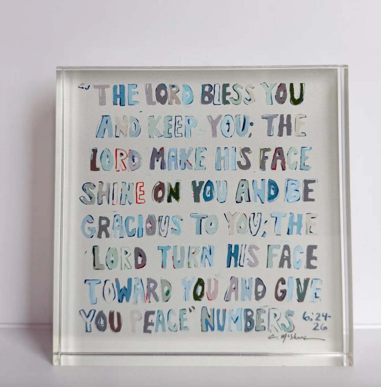 "Numbers 6:24-26" Neutral Acrylic Scripture
