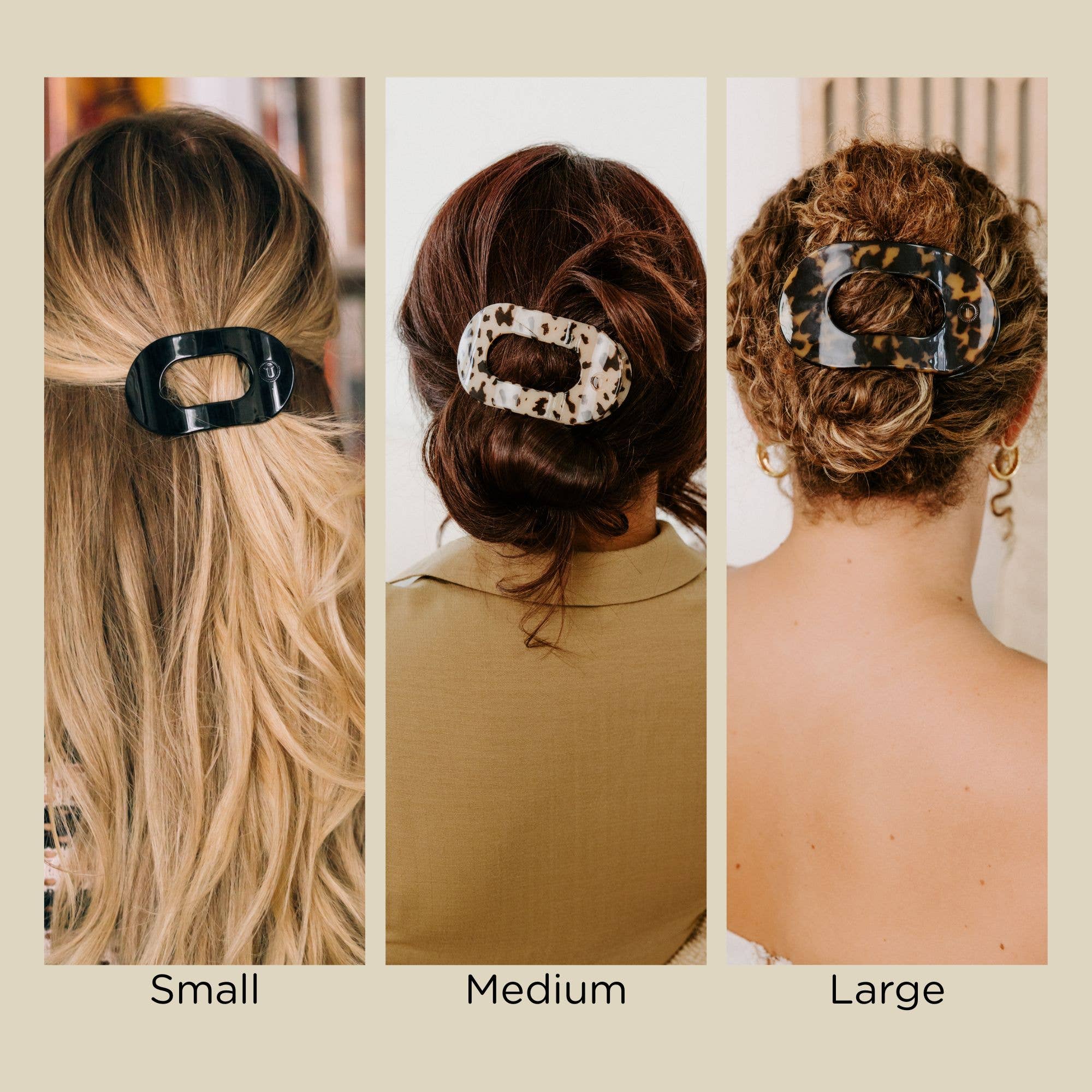 Round Flat Hair Clip | Small | Blonde Tortoise