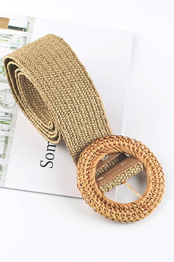 Simple Round Woven Buckle Belt