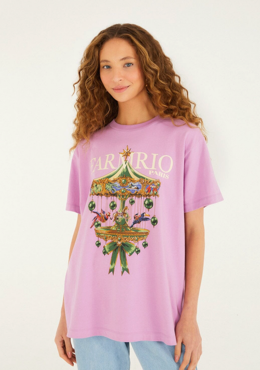 Paris Carousel Relaxed T-Shirt in Lilac