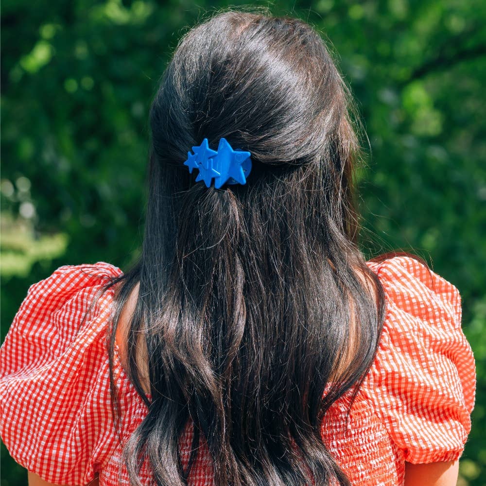 Flat Hair Clip | Tiny | Blue Shooting Star