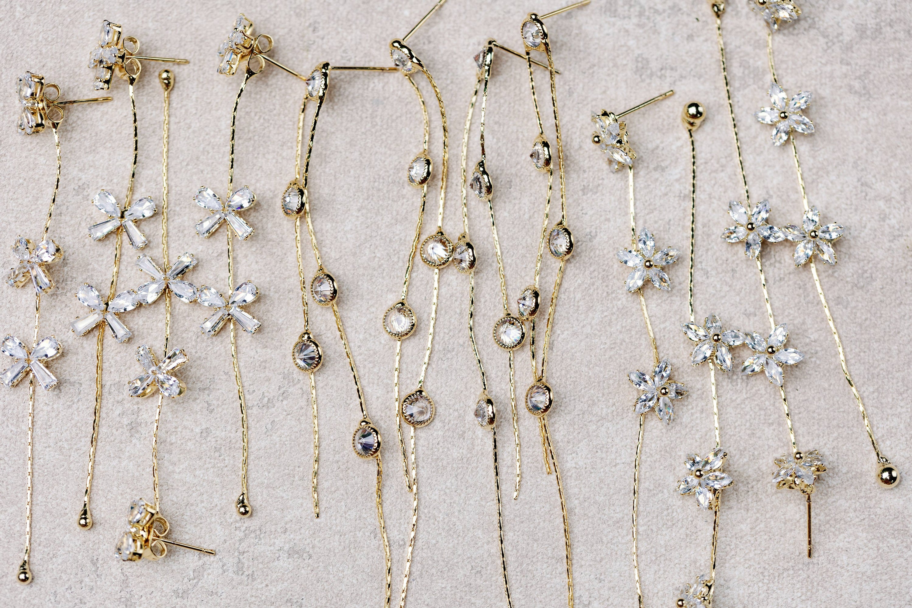 Gold and Crystal Minimalist Duster Drops