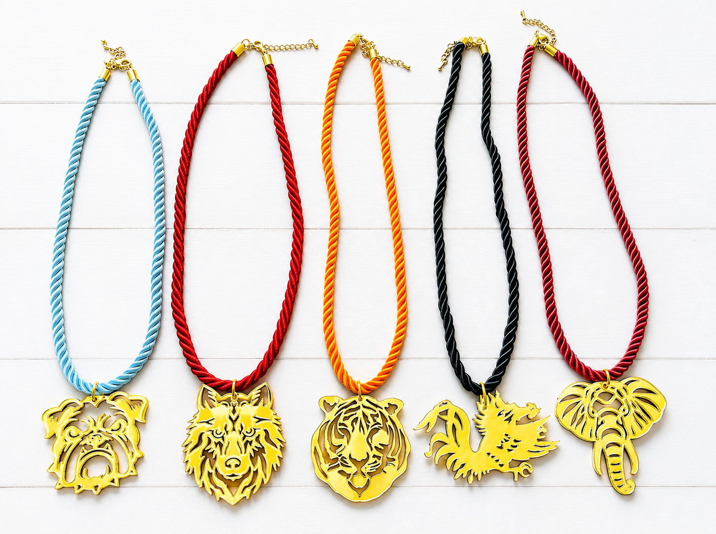 Acrylic Game Day Cord Necklace||School Mascot Necklace