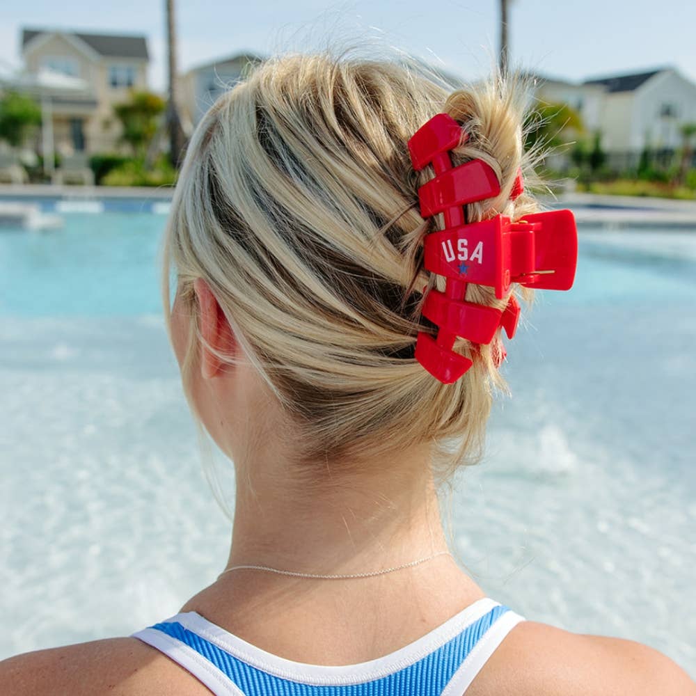 Classic Hair Clip | Large | USA Red