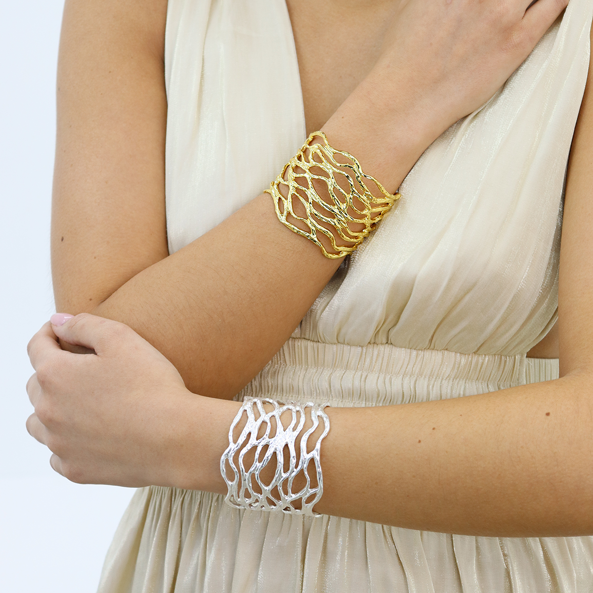 Statement Openwork Cuff Bracelet - 24K Gold Plated