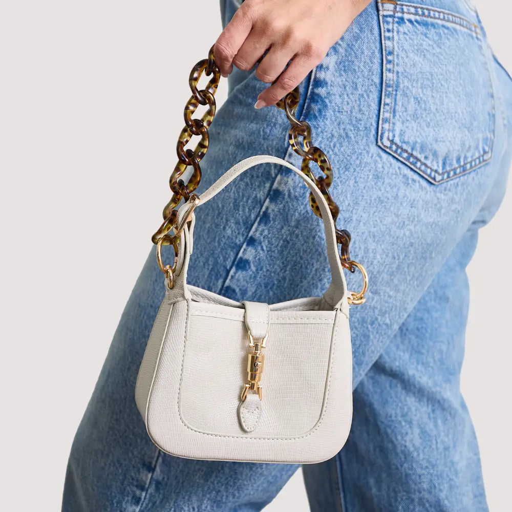 The Paige Mini Ivory Stadium-Approved Bag