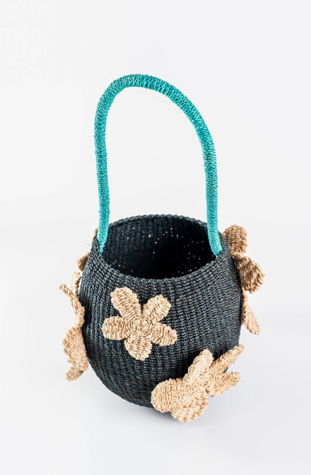 Paradiso Bag in "Midnight" Handwoven Beach Bucket Bag