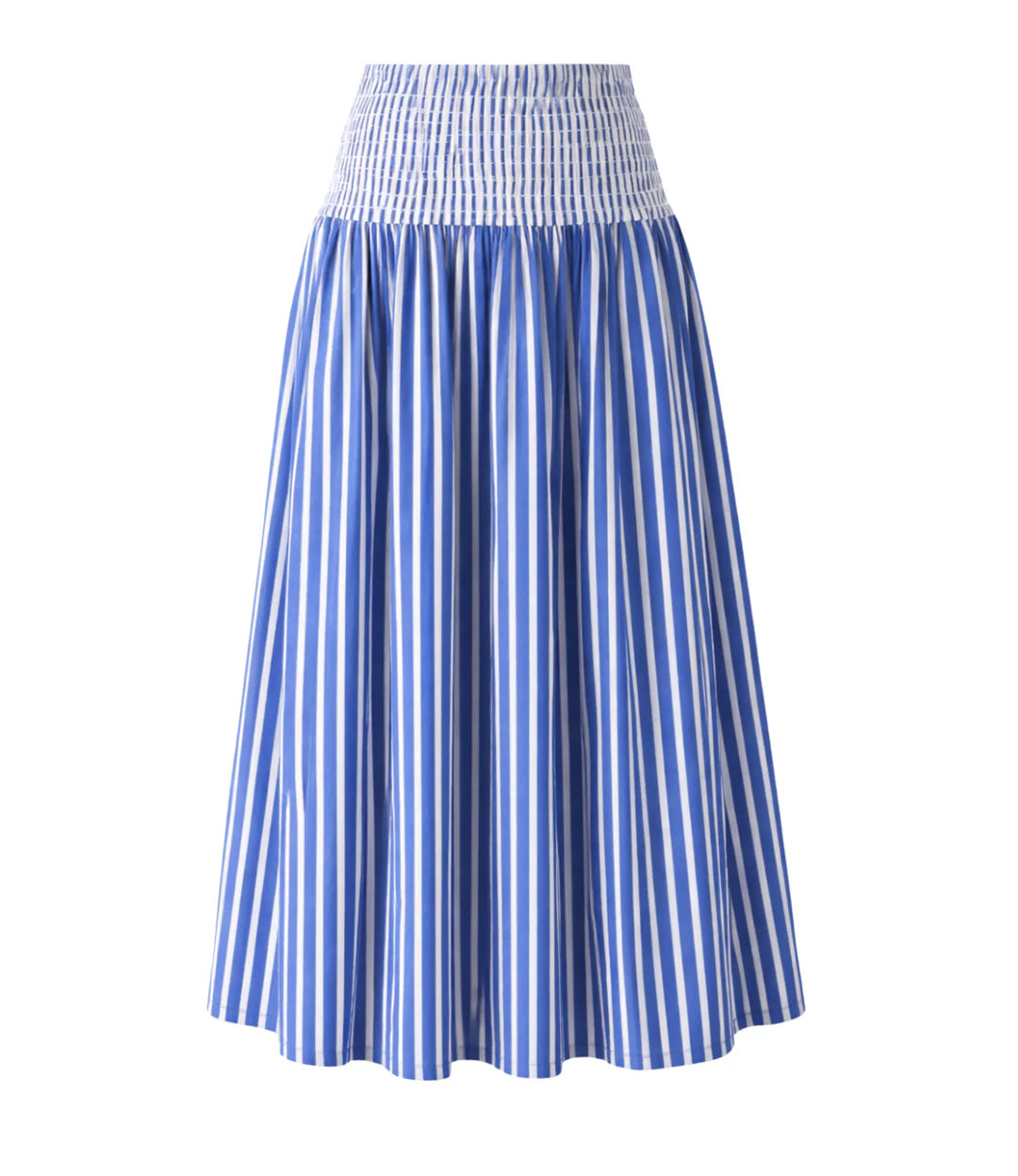 Rhea Stripe Skirt in Indigo