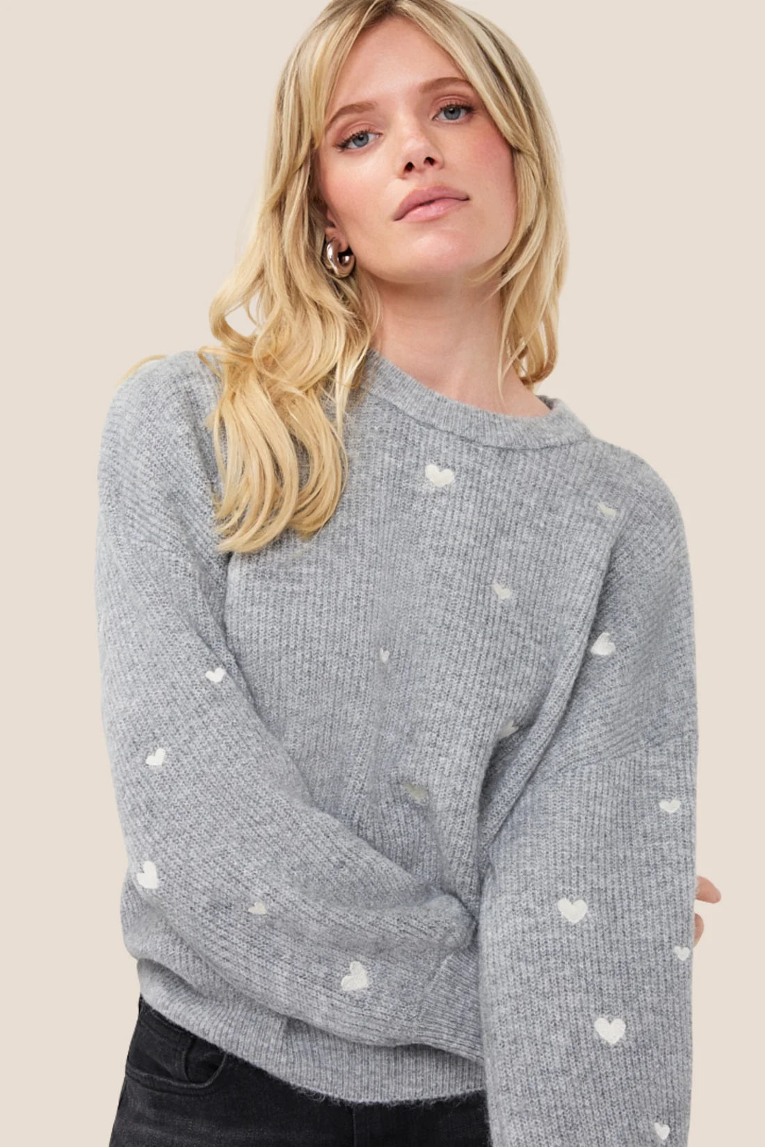 Sweater Hearts in Grey