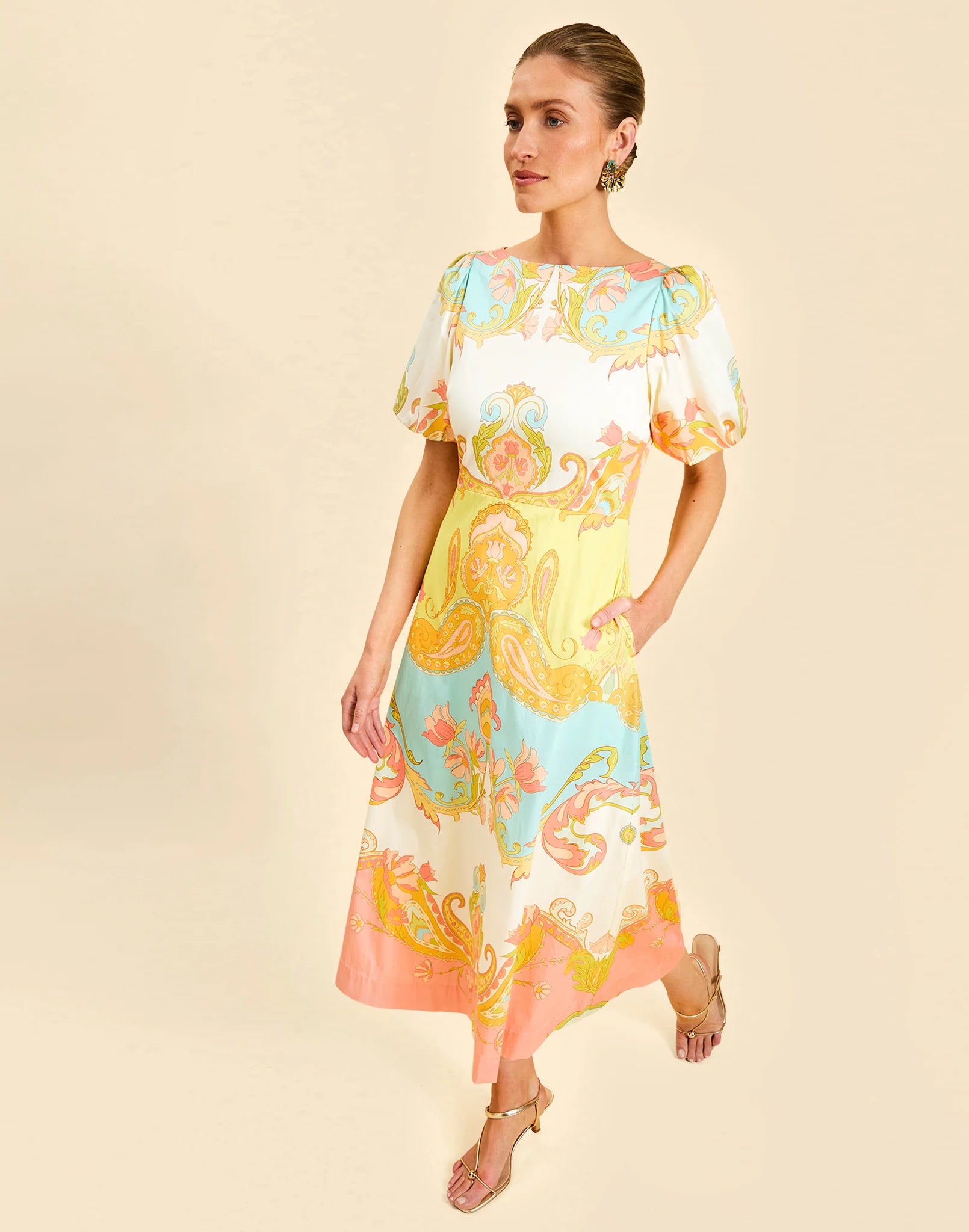 Pippa Midi Dress in Venetian Paisley