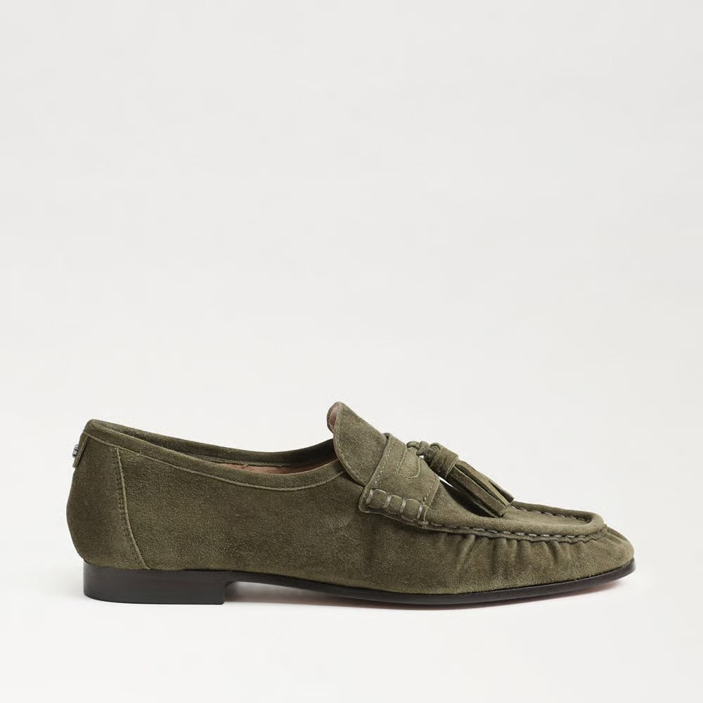 Lana Tassel Loafer in Olive Branch Suede
