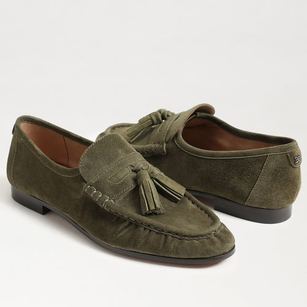 Lana Tassel Loafer in Olive Branch Suede