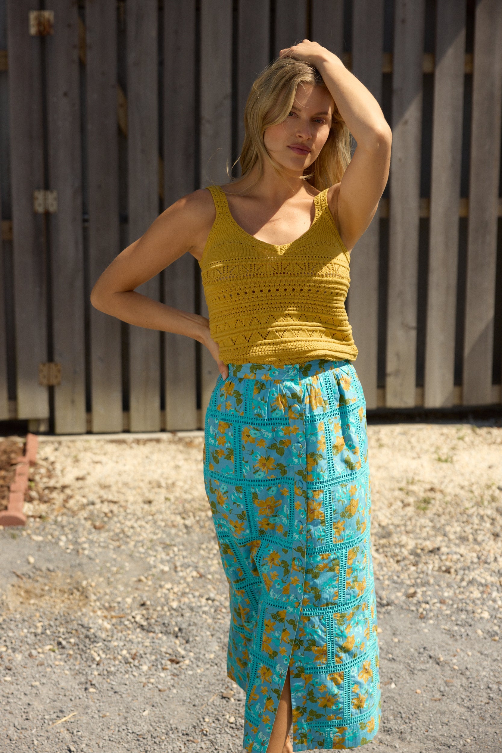 Iris Crochet Top, Marigold