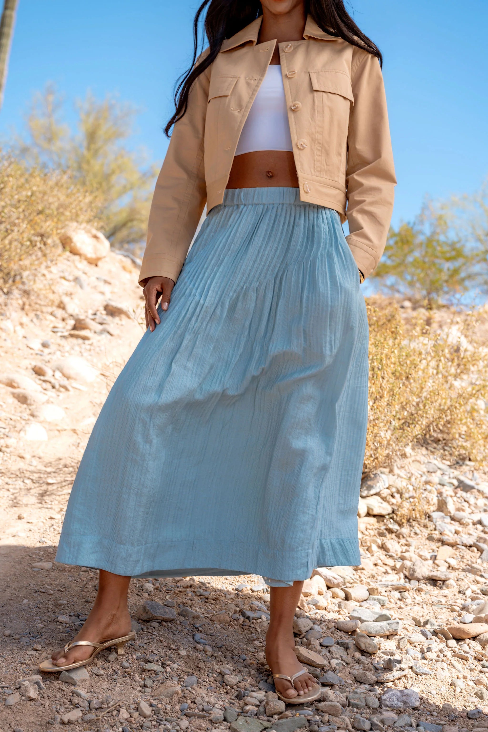 Karina Skirt in Blue Bird Dobby