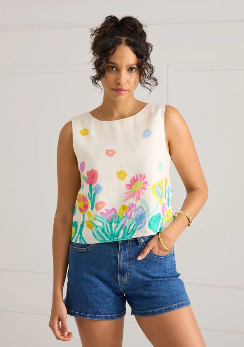 Brenna Top in Secret Garden Print