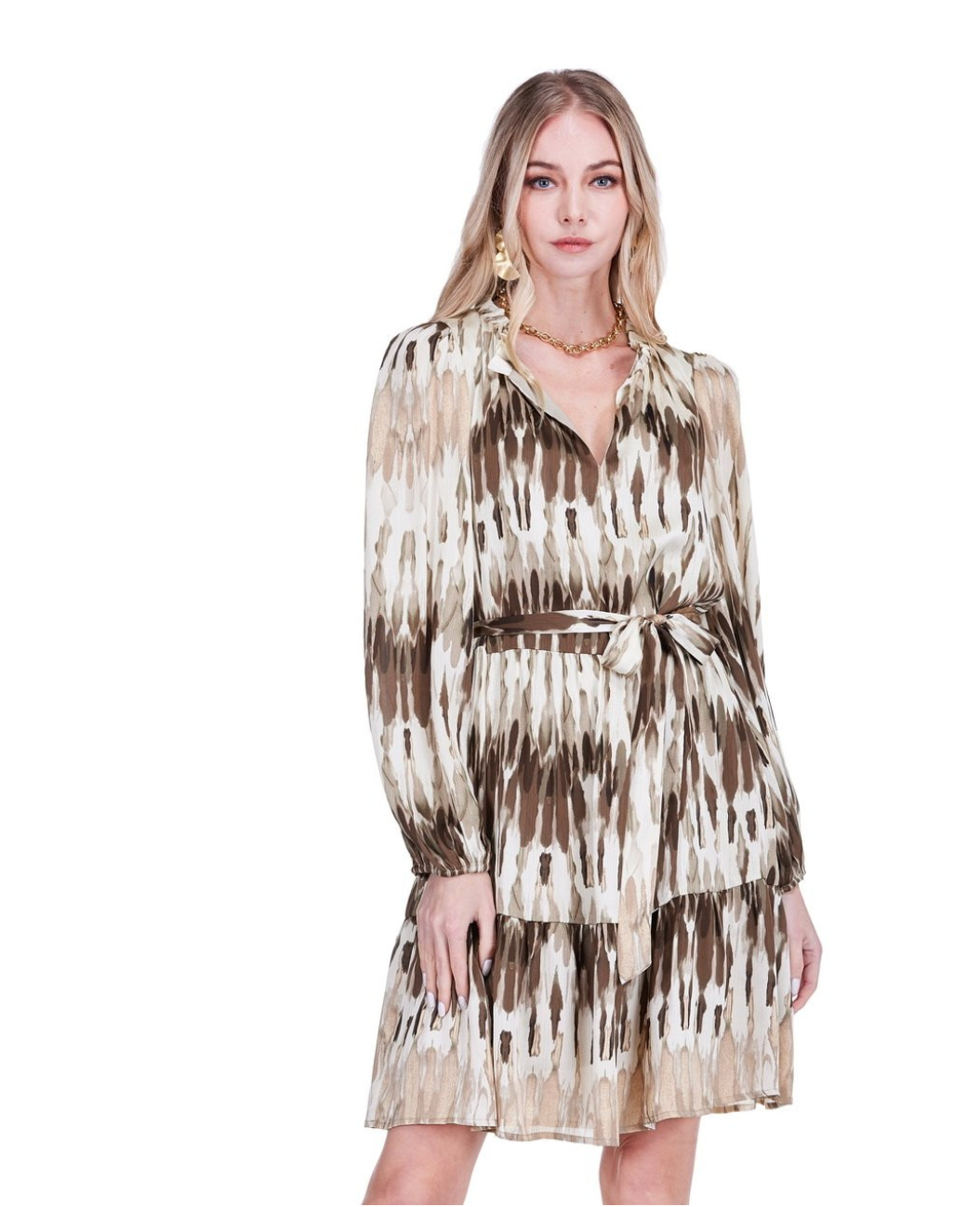 Tiered Dress in Desert Mirage