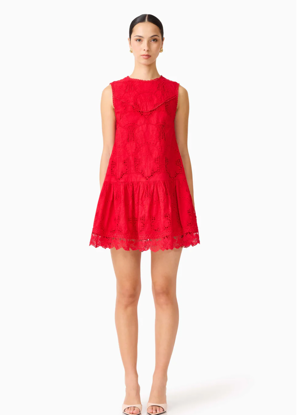 Giovanna Shift Mini Dress in Red