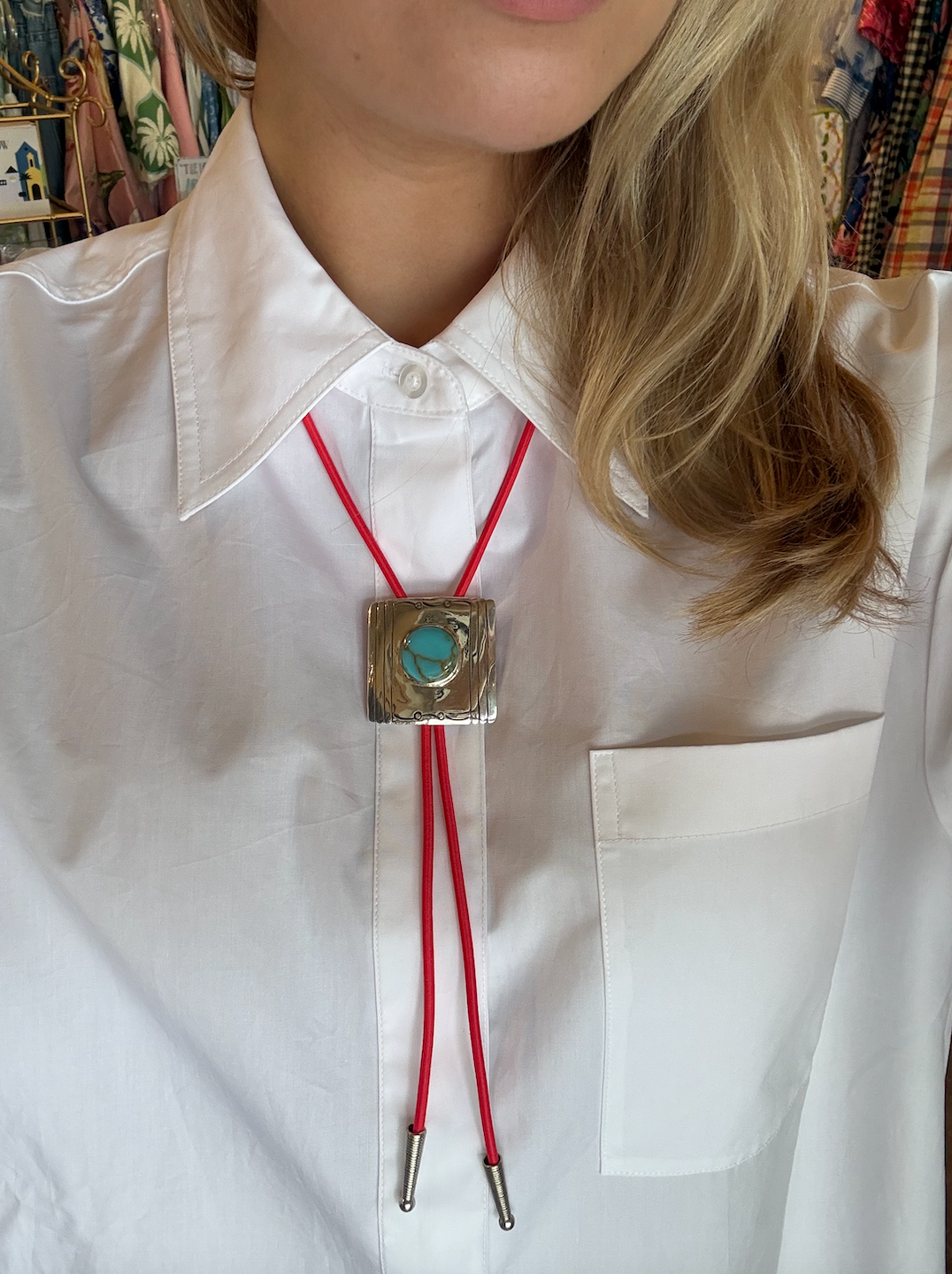 Coral Bolo Top