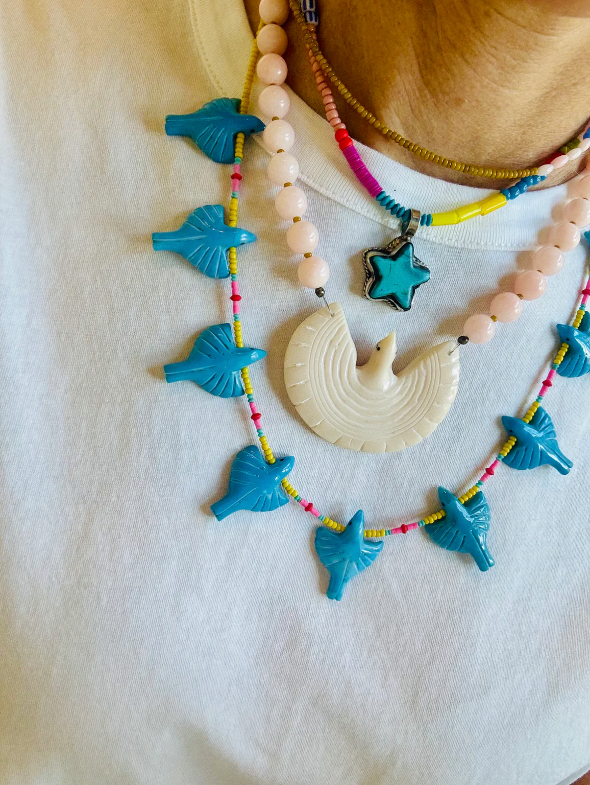 Mother of Pearl Eagle Necklace