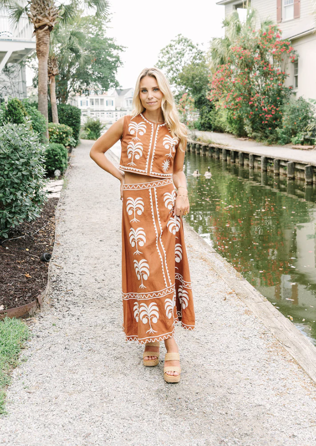 Maura Maxi Skirt in Copper Grove