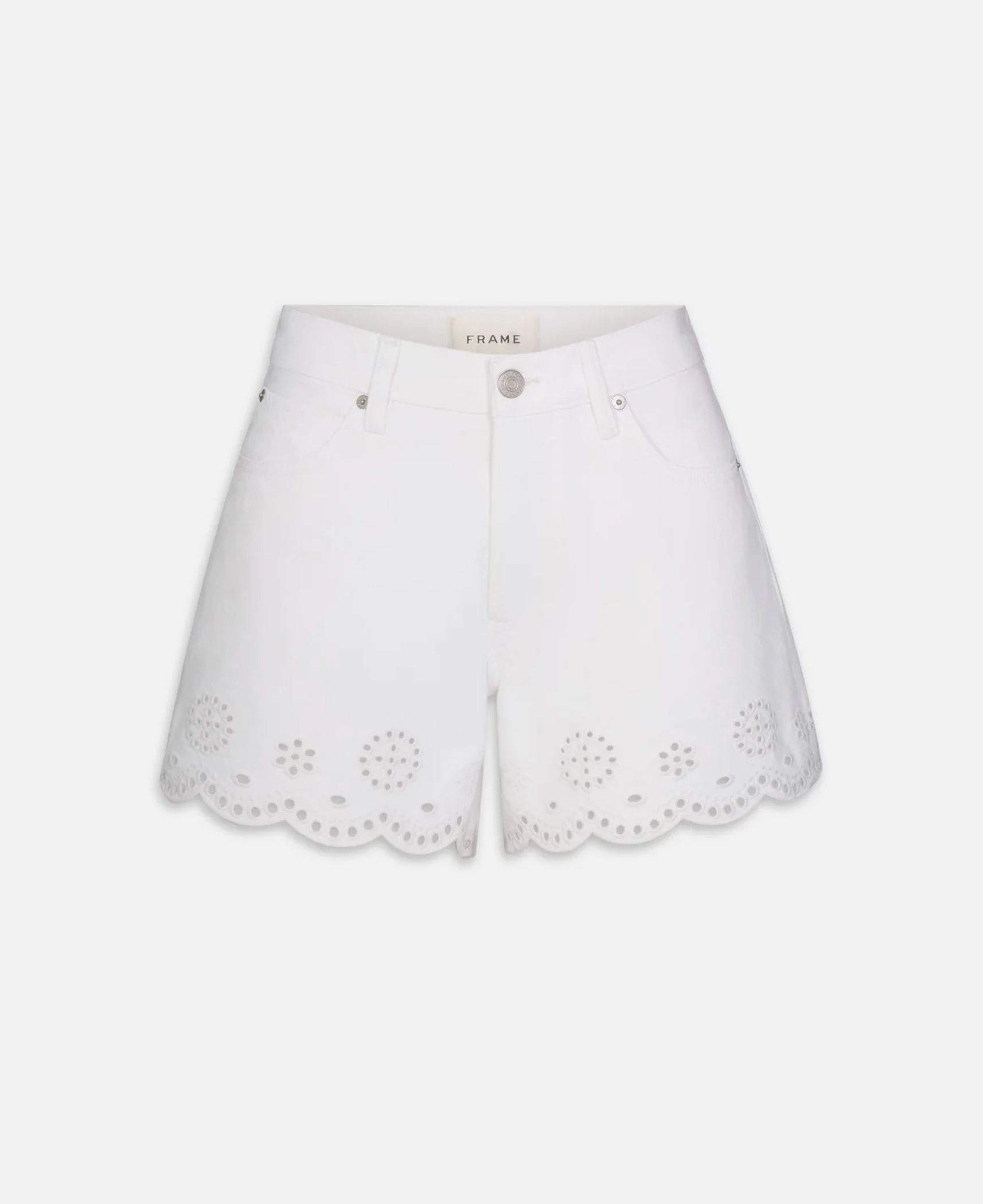 The Eyelet Hang Short Long in White
