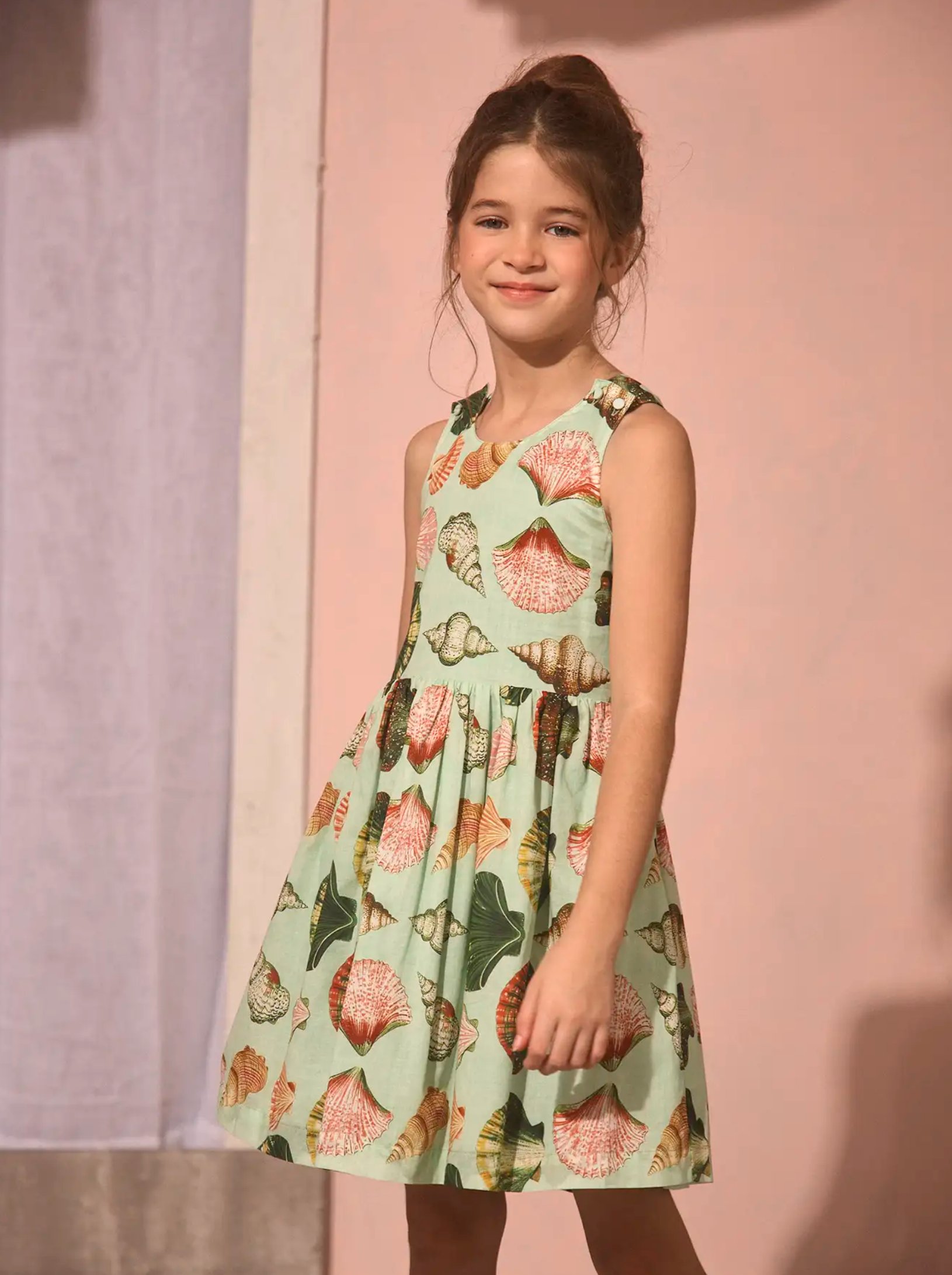 June Dress Kids in Somers Shell Mint Mini